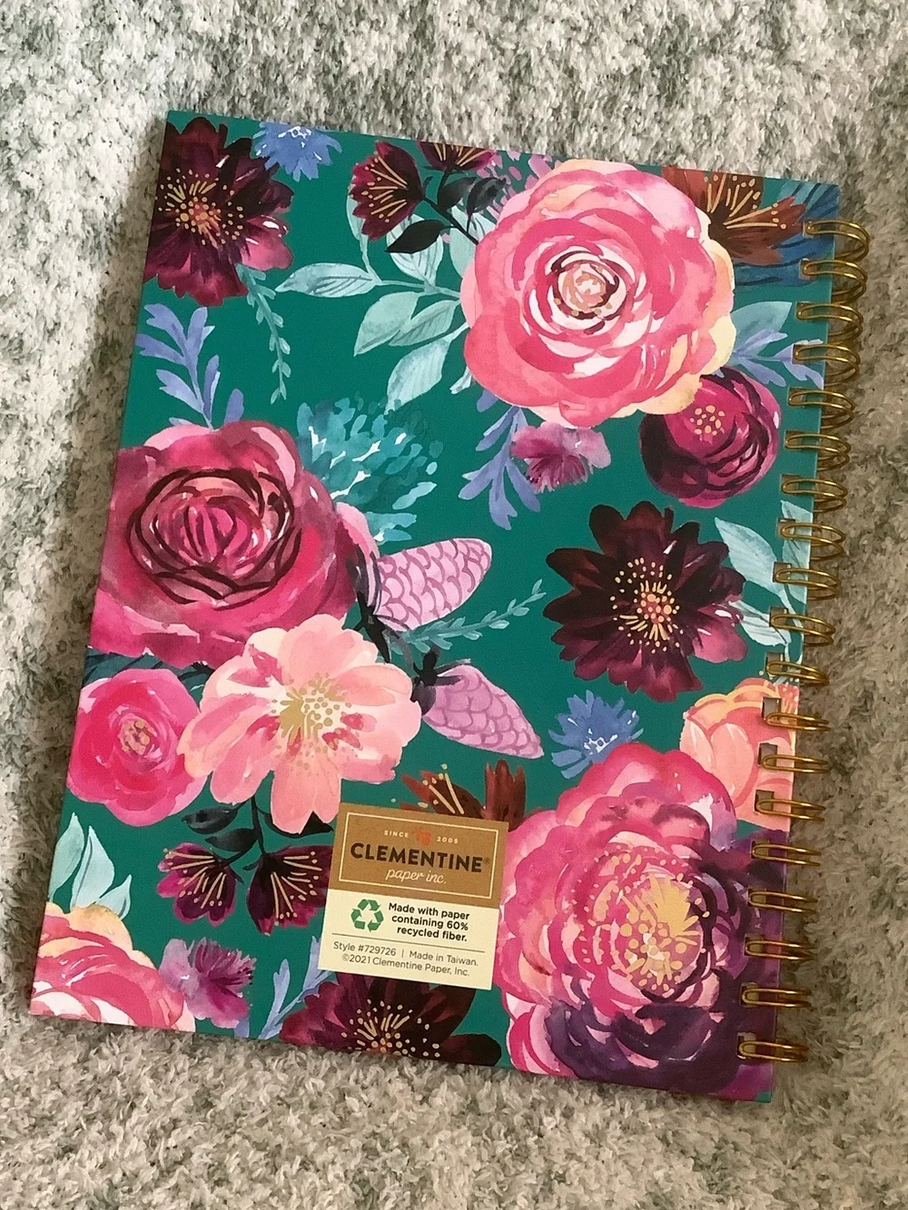 Clementine Paper Co Floral Brights Lined Journal Hardcover Notebook NWT 8.25”x10